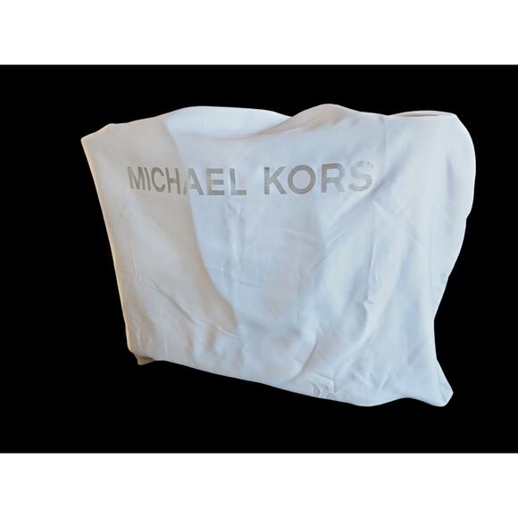 Michael Kors Jet Set Medium Carryall Tote Blue & White Aluminum Charm Zip Purse - Picture 10 of 10